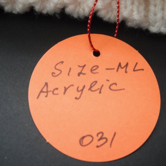 Hand Knitted Hat Toque Adult Size-M-L Acrylic Color White - 031 Hand knit by me - Picture 7 of 8